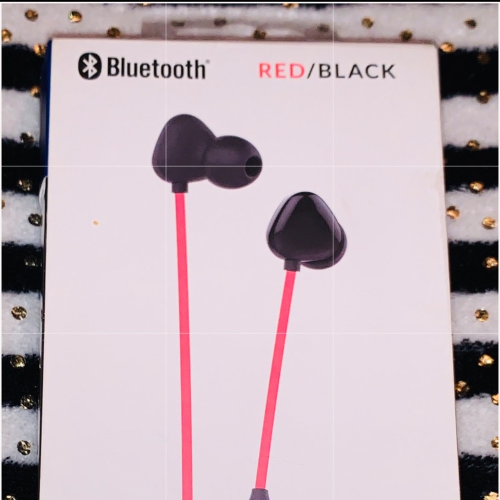 NWT Bluetooth Wireless, Earbuds in Red/Black